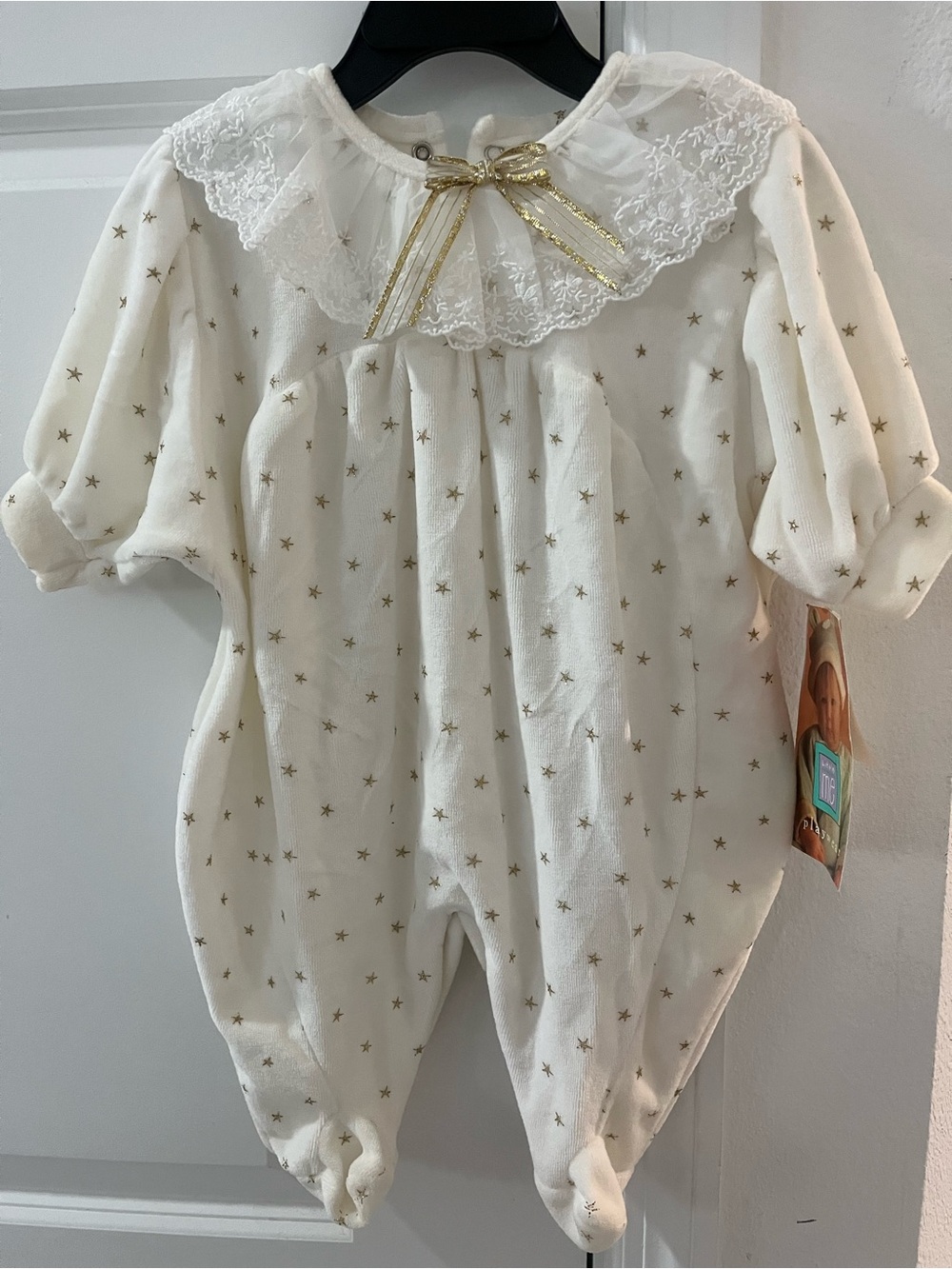 1990s-2000s Vintage Little Me Deadstock Footed Velour Romper (6m)